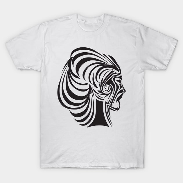 Tribal Woman Tattoo Art T-Shirt by Morphart